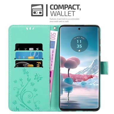 Motorola Edge 40 Neo Suojakuori Lompakkokotelo Kukka