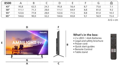 Philips 43” PUS8500 4K QLED älytelevisio (2025)