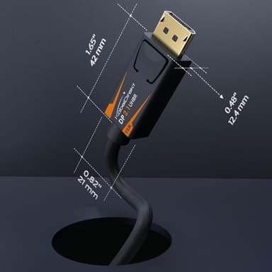 DisplayPort 2.1 kaapeli 5m DP80 UHBR20 80Gbps 16/10/8K60Hz 4K165/144Hz DSC1.2a HDR HDCP2.2 FreeSync G-Sync