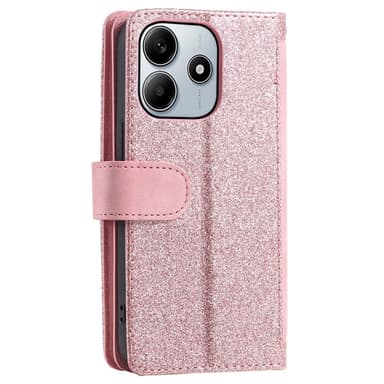 Xiaomi Redmi Note 14 4GC Kuori Vetoketjutaskulla ja 9 Korttipaikalla - RoseGold