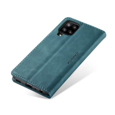 CASEME Retro Lompakkokotelo Samsung Galaxy A12 - Sininen