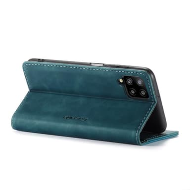 CASEME Retro Lompakkokotelo Samsung Galaxy A12 - Sininen