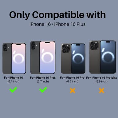 NORTHJO 2 kpl Kameran Linssinsuoja Mustilla Kehyksillä iPhone 16 / 16 Plus, HD Kirkas Karkaistu Lasi 3D Kattava Suoja