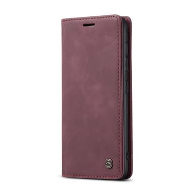 CASEME Retro lompakkokotelo Samsung Galaxy S21 Ultra Viinininpunaiselle