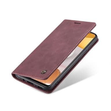 CASEME Retro lompakkokotelo Samsung Galaxy S21 Ultra Viinininpunaiselle