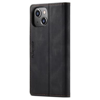 AUTSPACE A01 Retro lompakkokotelo iPhone 13 - musta