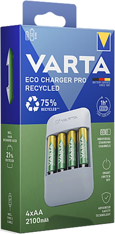 Varta ECO Charger Pro paristolaturi 7042384 (valkoinen)