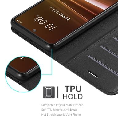 HTC U23 PRO Suojakuori Lompakkokotelo (Musta)