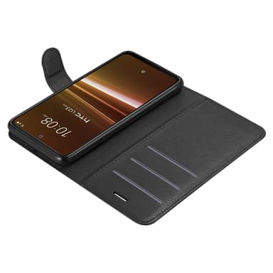 HTC U23 PRO Suojakuori Lompakkokotelo (Musta)