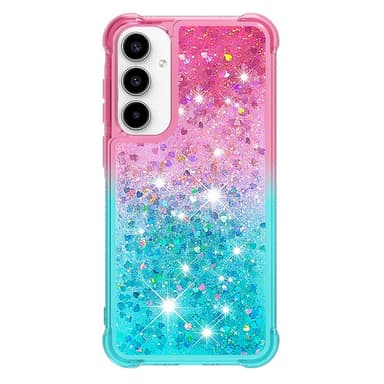 SKALO Samsung A36 5G Hiekka Glitteri Suojakuori - Pinkki-Turkoosi