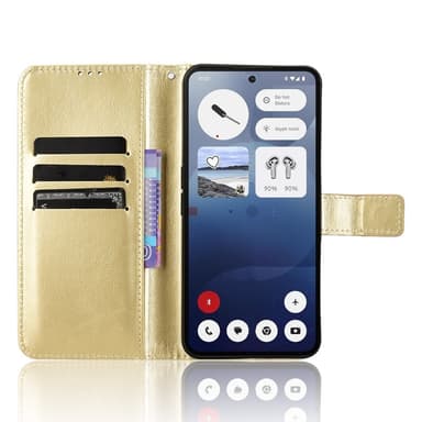 SKALO Nothing Phone (3a) 5G PU-nahka Lompakkokotelo - Kulta - Kulta