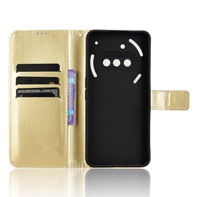 SKALO Nothing Phone (3a) 5G PU-nahka Lompakkokotelo - Kulta - Kulta