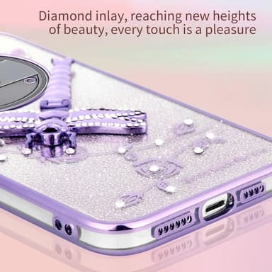 SKALO Nothing Phone (3a) Pro 5G KADEM Dragonfly Glitter Suojakuori - Pinkki