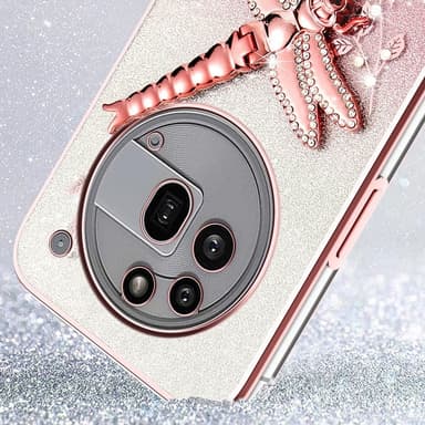 SKALO Nothing Phone (3a) Pro 5G KADEM Dragonfly Glitter Suojakuori - Pinkki