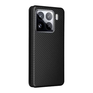 SKALO Xiaomi 15 Carbon Fiber Lompakkokotelo - Musta