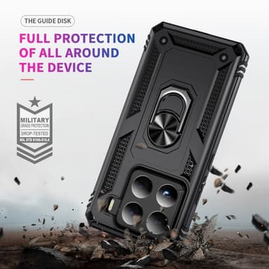 SKALO Xiaomi 15 Armor Metallirengas Suojakuori - Musta