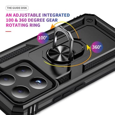 SKALO Xiaomi 15 Armor Metallirengas Suojakuori - Musta