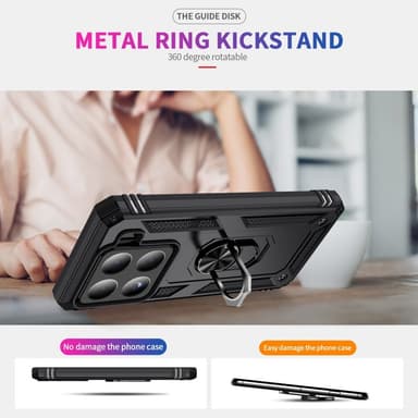 SKALO Xiaomi 15 Armor Metallirengas Suojakuori - Musta