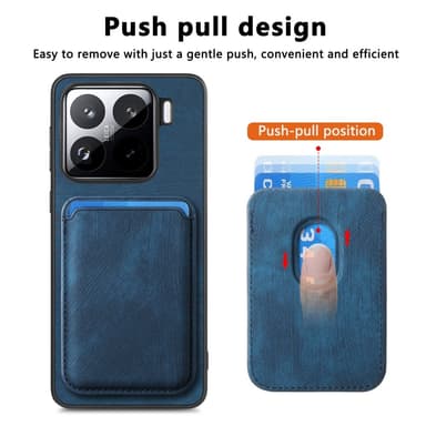 SKALO Xiaomi 15 PU-nahkainen magneettinen korttikotelo Suojakuori - Musta
