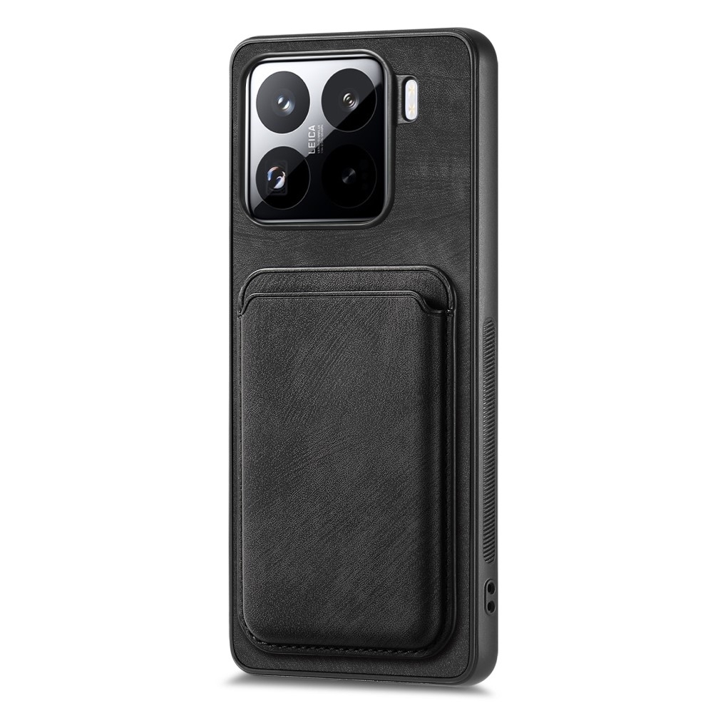 SKALO Xiaomi 15 PU-nahkainen magneettinen korttikotelo Suojakuori - Musta