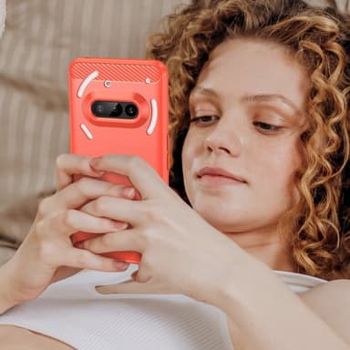 SKALO Nothing Phone (3a) 5G Armor Carbon Suojakuori - Punainen