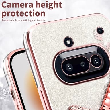 SKALO Nothing Phone (3a) 5G KADEM Dragonfly Glitter Suojakuori - Violetti