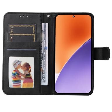 SKALO Xiaomi 15 PU-nahka Lompakkokotelo - Musta