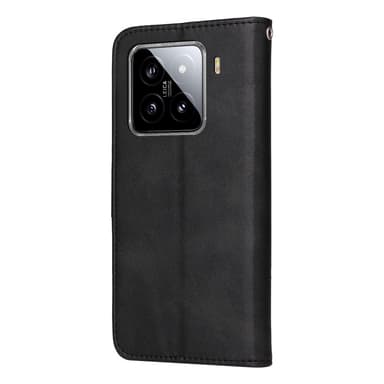 SKALO Xiaomi 15 PU-nahka Lompakkokotelo - Musta