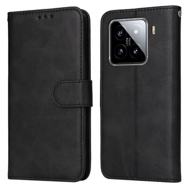 SKALO Xiaomi 15 PU-nahka Lompakkokotelo - Musta