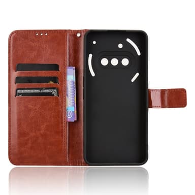 SKALO Nothing Phone (3a) 5G PU-nahka Lompakkokotelo - Ruskea - Ruskea