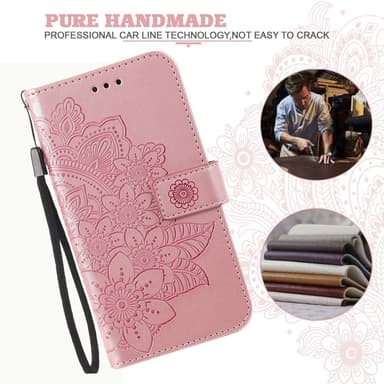 SKALO Motorola Moto G15 Power Mandala Lompakkokotelo - Pinkki