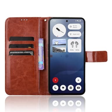 SKALO Nothing Phone (3a) 5G PU-nahka Lompakkokotelo - Ruskea - Ruskea