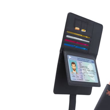 RFID-suojauspassipidikkeen matkalompakko, ohut passikotelo, jossa 4 korttipaikkaa Musta