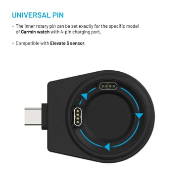 Fixed Garmin Watch langaton USB-C laturi (musta)