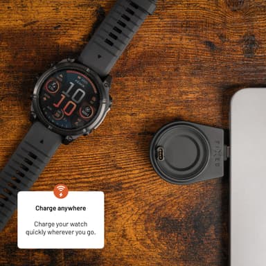 Fixed Garmin Watch langaton USB-C laturi (musta)