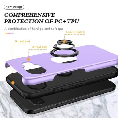 Google Pixel 9A sormenrengasjalustan hybridikotelo