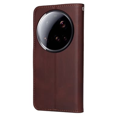 SKALO Xiaomi 15 Ultra 5G PU-nahka Lompakkokotelo - Ruskea