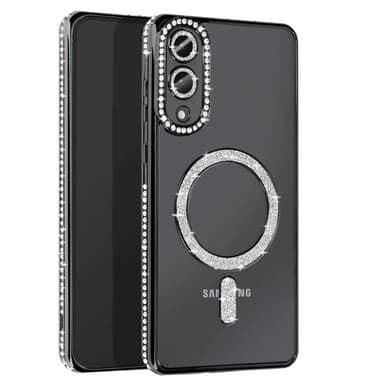 Diamond bling MagSafe kuori Samsung Galaxy S25 Edge - Musta