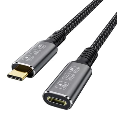 NÖRDIC USB 4 jatkokaapeli 2m 40Gbps 100W 8K60Hz