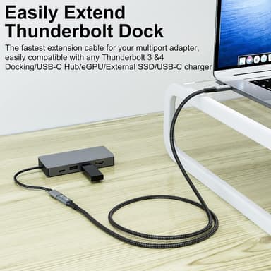 NÖRDIC USB 4 jatkokaapeli 2m 40Gbps 100W 8K60Hz