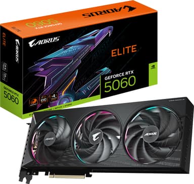 Gigabyte AORUS GeForce RTX 5060 ELITE 8 GB näytönohjain