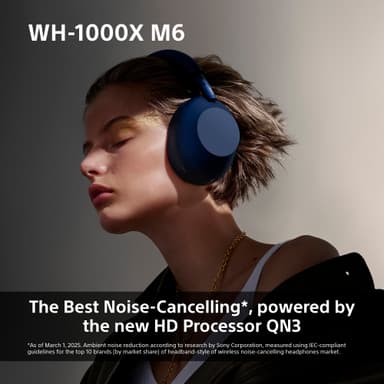 Sony WH-1000XM6 langattomat around-ear kuulokkeet (hopea)