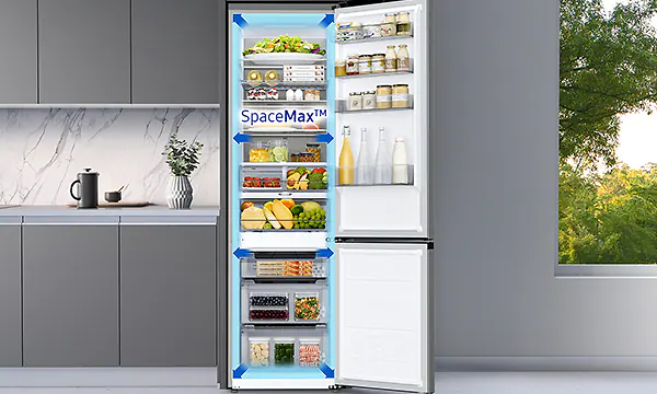 Avonainen Samsung-jääkaappi SpaceMax-teknologialla
